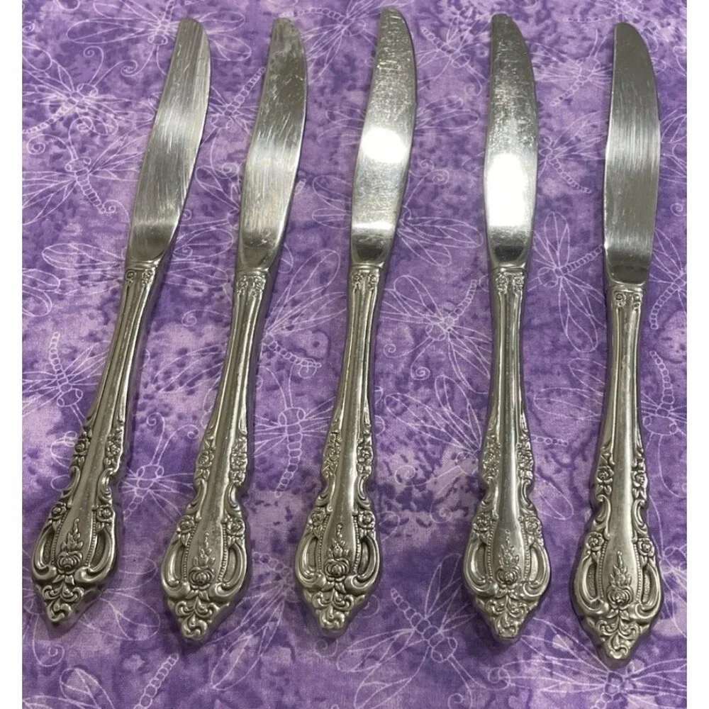 Oneida Brahms Community Hollow Dinner Knives Stainless Steel Flatware Set Of 5‎